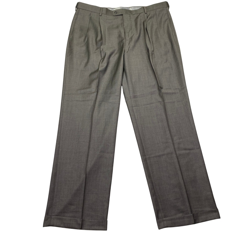 Croft & Barrow‎ Mens Grey Pleated Comfort Dress Pant 40x32 Expandable Waist New